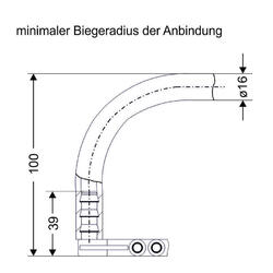 Der Biegeradius und die Flexibilität der Anbindung ermöglichen eine Installation auch im Falle geringer Deckenabhanghöhen.